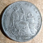 1923 Lima Peru 1 2 Sol Seated Liberty Silver Coin