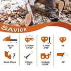 Savior 71pm3-64 12 Inch Pole Saw Chain  1 4  12  Lp  043  64dl-3pack