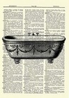 Vintage Clawfoot Bathtub Dictionary Art Print Poster Picture Bathroom Wall Decor