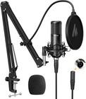 Xlr Condenser Microphone  Professional Cardioid Studio Mic With Boom Arm  Pop   