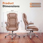 Executive Office Chair 400lbs High Back Pu Leather Ergonomic Desk Chair Flip Arm