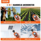 Vevor Handheld Anemometer Digital Wind Speed Meter Gauge 14   -113   with Led Screen