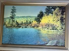 Helmscene Lighted Picture 27  Fulton Lake No 89 Vintage 1950s Mcm Wall Lamp