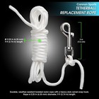 Tetherball Rope With Swivel Snap Hook     9 Ft White Braided Nylon Cord  1 4 In   