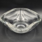 Fostoria Hand Molded Crystal Bowl Square Rounded Art Glass Vintage Heavy Glows
