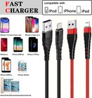Braided Fast Charger Cable Heavy Duty Usb Lot Cord For Iphone 14 13 12 11 X Xr 8