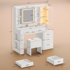 White Vanity Set Desk With Lighted Mirror Charging Station Makeup Vanity Table