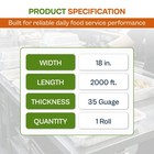 18  X 2000  Food Service Cling Wrap Pvc Commercial Grade Clear 1 Roll