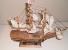 Mayflower 1620 11 Inch Wooden Ship Model Cloth Sails 10 Inch High