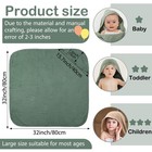 6 Pcs Muslin Hooded Baby Bath Towel And Washcloth Set beige  Sage Green