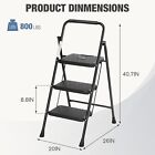 3 Step Ladder Foldable 800lbs With Wide Anti-slip Pedal For Home And Outdoor