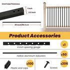 50 Pack 38  Hollow Aluminum Deck Balusters With Screws  Metal Balusters For Deck