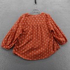 J Jill Oversized Woven Tunic Top Large Petite Orange Red Womens Geometric Print