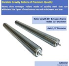 Set Of 2 Durable Galvanized Steel Conveyor Rollers  16  Between Frame
