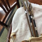 Vintage Native American Crafted Quiver   Arrows - Leather W Feathers   Beads 24   
