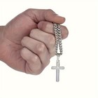 Fashion Men s Cross Pendant Necklace Stainless Steel Hip Hop Necklace Gift