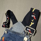 Vintage Hong Kong Disney Mickey Mouse Embroidered Denim Overalls 18m Handy Wear