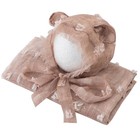 Newborn Photography Props Retro Bear Bonnet Hat Wrap Blanket Posing Set