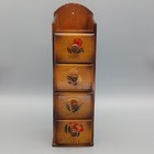 Vintage Wood Sewing Notions 4 Drawer Caddy Wall Mount Woolworths Japan
