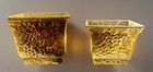 Vintage Set Of 2 Embossed Solid Brass Decorative Planters Made In India