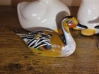 4 Vintage Duck Figurines Collectibles Ceramic White Resin plastic 3   4  Long 