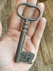 Fine Antique Key 18th Century Georgian Box Safe Strong Iron Steel Box Door 4 75   