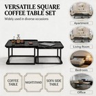 Set Of 2 Nesting Coffee Tables Square Sofa Side End Table Living Room Bedroom