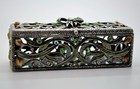 Elegant High Quality Unique Lipstick Case Holder Antique Silver Base Green Mix
