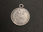 1887 Seated Liberty Dime - Engraved 1880   s - Love Token -  p