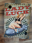 Weeklyhouse Cigar Box Guitar Acoustic Electric 3 String  Lady Luck 
