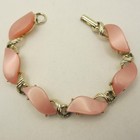 Vintage Thermoset Bracelet Mcm Pink Gold Tone 