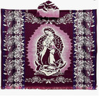 Our Lady Of Guadalupe Virgin Mary Purple Alpaca Wool Poncho Gaban Zarape Jorongo