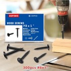  300pcs   8x1 Black Truss Head Wood Screws Quick Metal Self Tapping Screws
