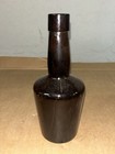 Antique Unbranded Pure Malt Beer Dark Amber Hand Blown Glass Quart Bottle