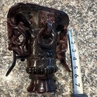 Ornate Chinese Oxhorn Vessel Intricately Carved With Handles And Rings
