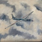 Early 1960s Usaf U-2 Dragon Lady Spyplane Painting- Oil On Canvas - Lela Murphy
