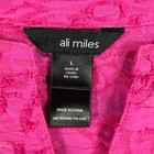 Ali Miles Shirt Top Blouse Womens Large Pink Long Sleeve V Neck Casual New