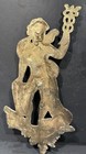 Antique Solid Brass Caduceus Medical Science Figural Art Wall Hanging  Plaque