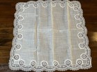 Antique Elegant White Lace Handkerchief Wedding Heirloom     