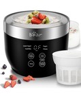 Bear Greek Yogurt Maker Digital Timer 2 Glass Jars Strainer Snj-c10t1 Black
