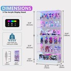 6-tier 71  Glass Display Cabinet With Doors   Rgb Led Lights For Collectibles