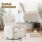 360   Glider Nursery Rocker Chair With Side Pockets   Steel Structure Base