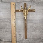 Vintage Wooden   Metal Crucifix Wall Cross Religious Catholic Christian Decor