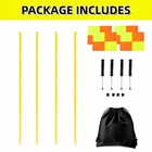 Soccer Corner Flags Set Of 4 For Soccer Field  5ft Agility Training Poles Wit   