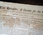 1797 Act Re  Infectious Disease Quarantine George Washington Portrait Newspaper