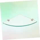 2 Pcs Glass Corner Shelf Wall Mount Triangle Rack Bathroom Storage Holder Spa   
