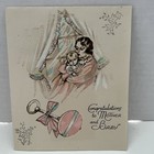 Lot Of 5 Vintage Congratulations On New Baby Greeting Cards Made In The Usa