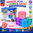 4 Pack Ice Cube Fidget Toy Sensory Stress Relief  Squish Needoh Cubes