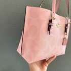 2025 New Mollie Tote Bag 25 In Signature Canvas Powder Pink Fashion Versatile
