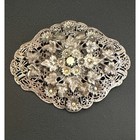 Vintage Filigree Brooch Victorian Revival Estate Silver Tone For Repair